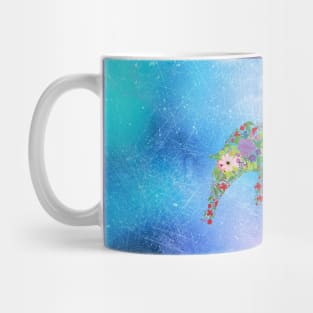 Distressed Watercolour Floral Staffordshire Bull Terrier Mug